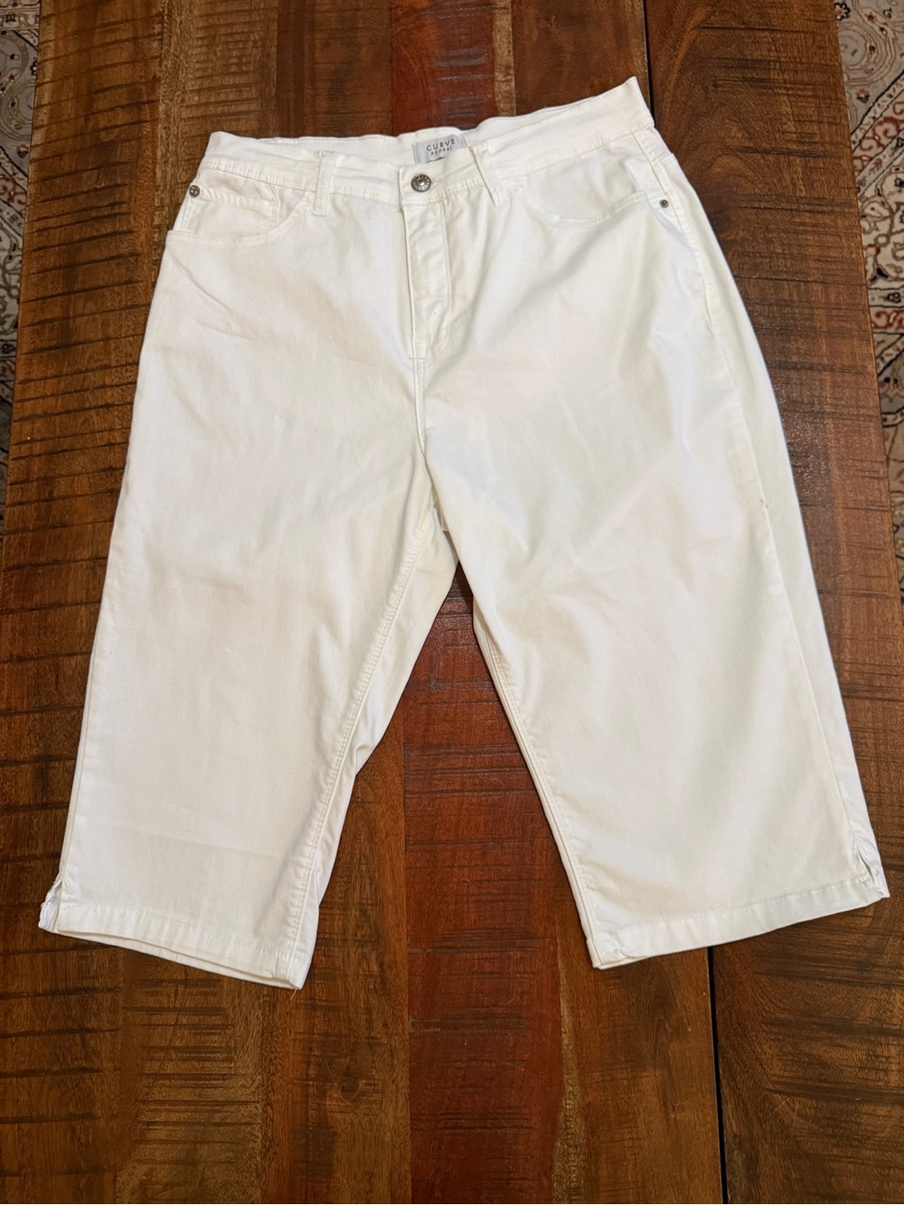 White peddle pushe Length Denim pants